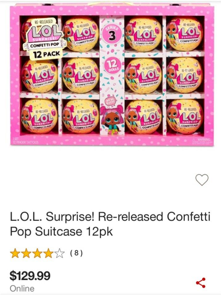 L.o.L surprise re-released confetti pop suitcase 12 pack