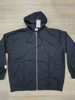 Nike Ripstop Black Out Logo Full Zip Hooded Oversized Dance Jacket Large FV7774