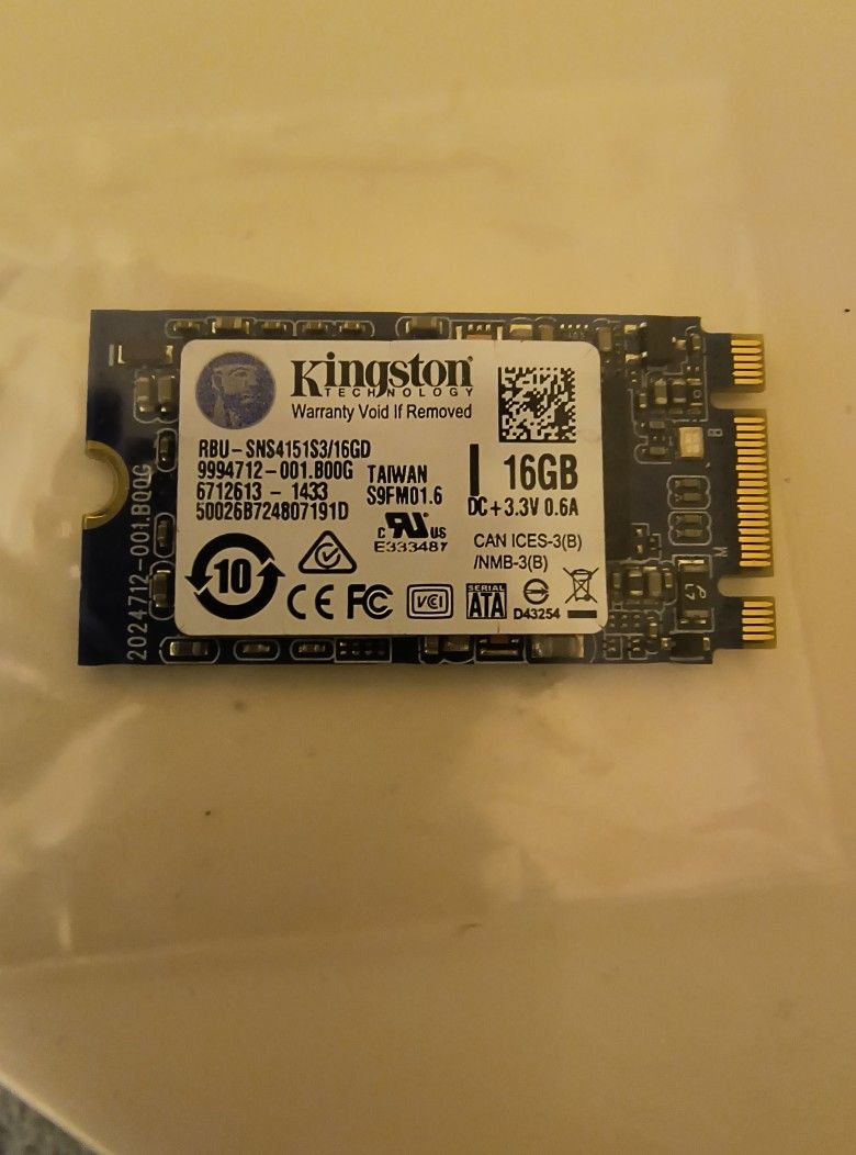 Kingston 16gb Ngff M.2 SATA SSD