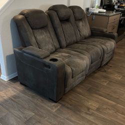 Recliner Couch For 3 with 2 Recliner Seat 