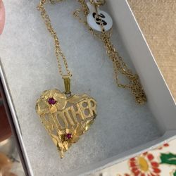 Goldstone Mother Heart Necklace 