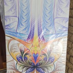 Designart Strange Fractal Abstract Digital Canvas Print 40"x30"