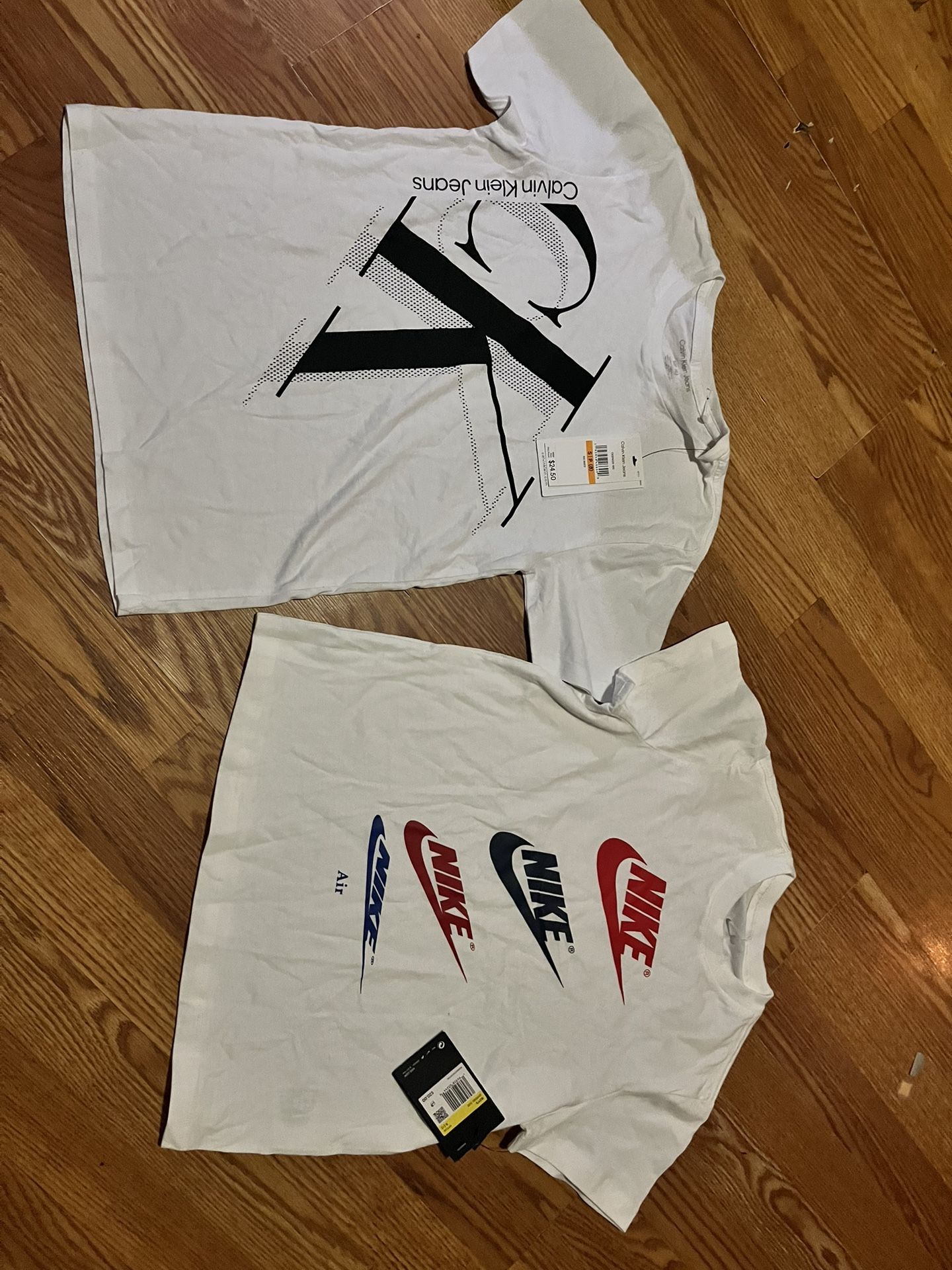 Nike/ Calvin Klein Kids White Size Small Shirts New With Tags