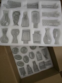 Clear Glass Vase and Bottle Collection Set