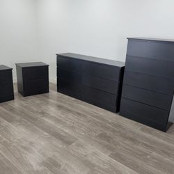 Dresser , Chest And 2 Nightstands - Cómoda, Gavetero Y 2 Mesitas De Noche 