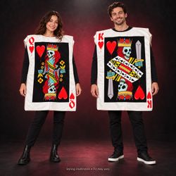 King and Queen of Hearts Skeleton Costume Set