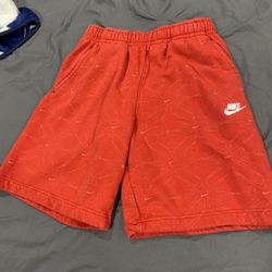 Red Nike Fleece Shorts