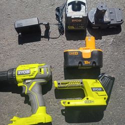 Ryobi Drill And Battery With Flashlight