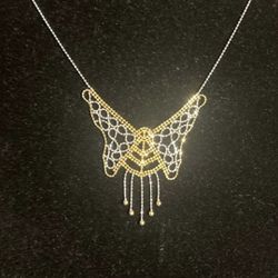 10kt , 925 Butterfly Necklace 