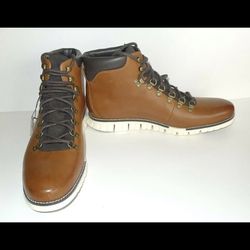 Cole Haan Zerogrand Casual Hiking Boots Sz 11.5, Brown Leather C35595 Waterproof