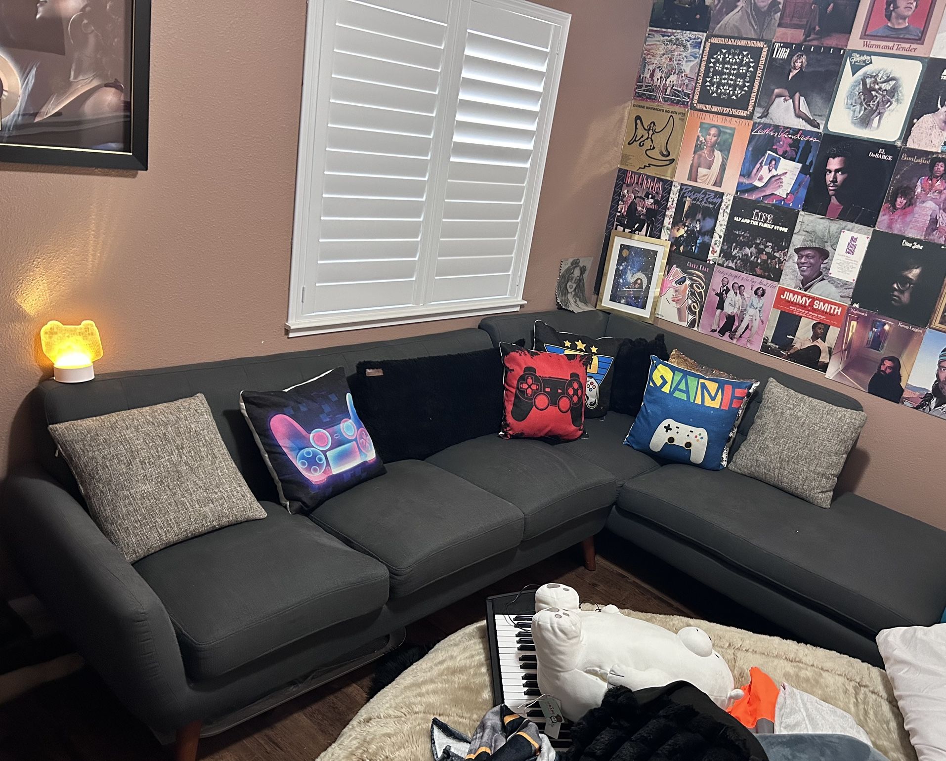 Navy Blue Sectional Couch $225