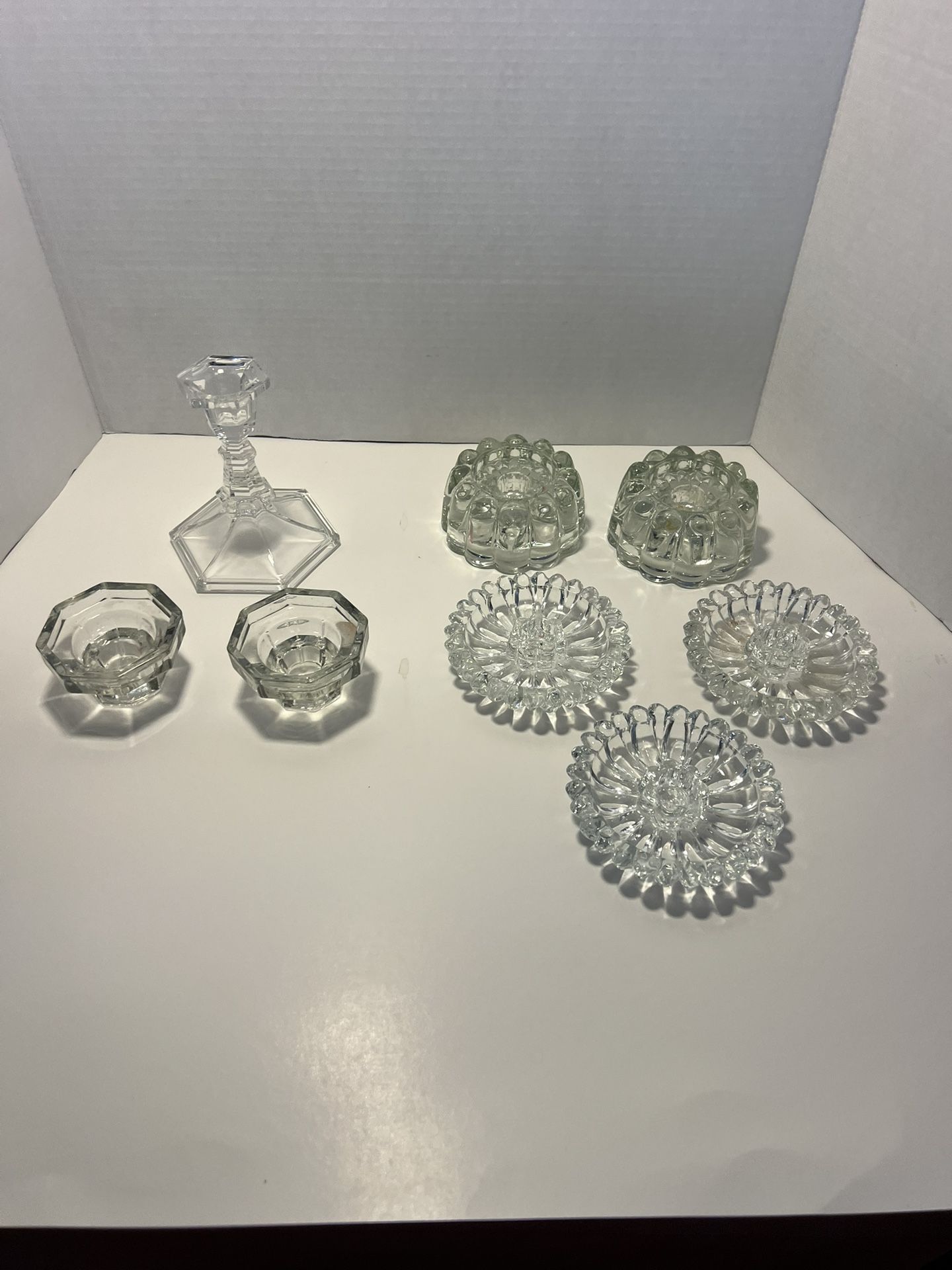 Lot Of Candelabra Candle Glass Holder