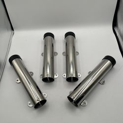 4x Wall Mount Fishing Rod Holder, Stainless Steel 