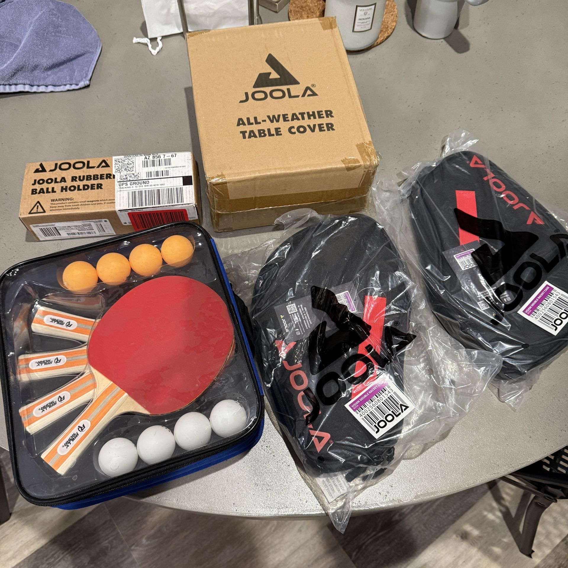 Joola Ping Pong Table Accessories Balls Paddles Cover
