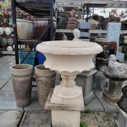 Concrete Urn Planters Pot / Cement Backyard Patio Garden Planter Pots