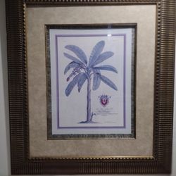 2- Palm Double Matte Crest Photos Wood Framed 