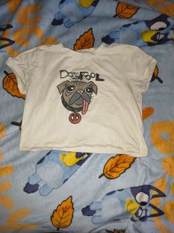 Deadpool Pug Graphic Crop T-Shirt