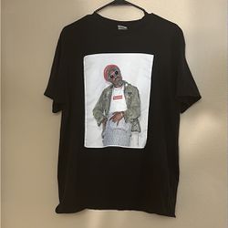 SUPREME: ANDRE 3000 GRAPHIC TEE. BLACK. USED (WORN 3 TIMES) SIZE: MEDIUM
