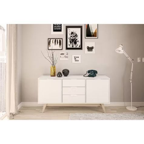White/Oak Modern Console Table