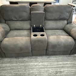 Grey Reclining Couch 