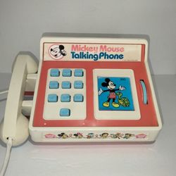Vintage Walt Disney 1970s Hasbro Mickey Mouse Talking Phone 