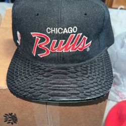 Chicago Bulls Vintage Sports Specialties Black Dome Python Strap back 