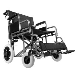 VEVOR Wheelchair: Carbon Steel Transport Chair for Adults—Foldable, with Detachable Armrests, Self-Locking Brakes, a 61 cm Wide Seat, and a 136 kg Wei