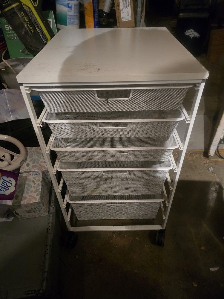 White Rolling Storage Cart