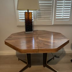 Mid Century Vintage Kitchen Table With Lamp 