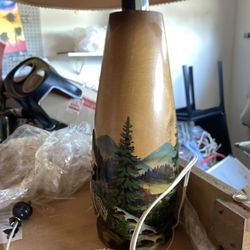 Vintage 1960s Hand Carved German Lamps. Serial Numbers Set Of 2 