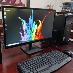 Gateway desktop Computer.  windows 10. Good Working Condition.  Intel Core i3 processor.   1 Tb Hard Drive.   vlc DVD Reader.  monitor LG  24 inches. 