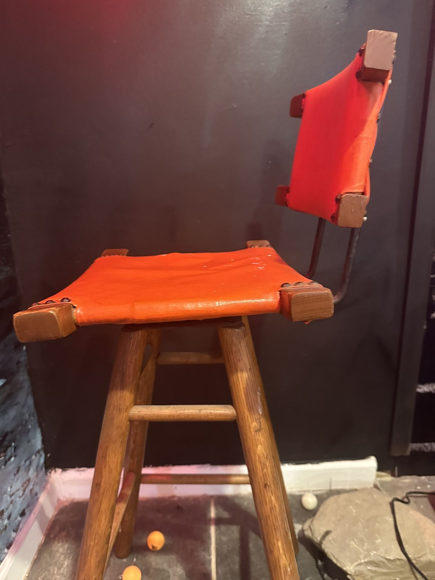 Unique Modern Orange Backed Bar Stool