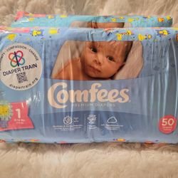 Brand New Unisex Baby Diaper Comfees Size 1 Disposable Bag of 50 (2 packs available)