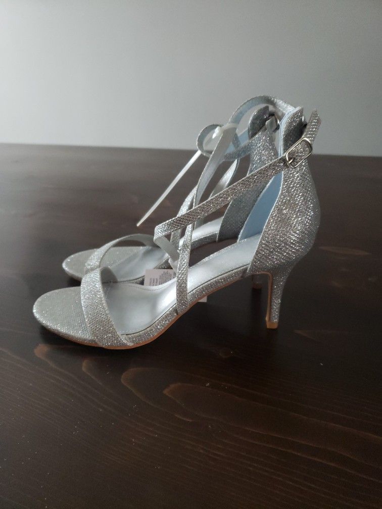 Silver Glitter Heels