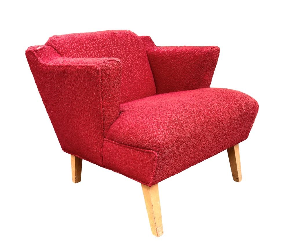 Vintage 50s Mid Century Modern Paoli Atomic Age Red Lounge Side Chair MCM