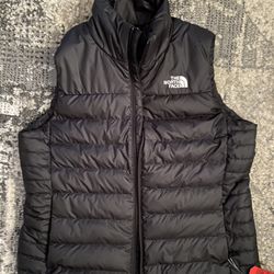 The North Face 550 Down Vest Womens XL Black Quilted Full Zip Puffer