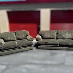 Delivery Available - green sofa loveseat couch set