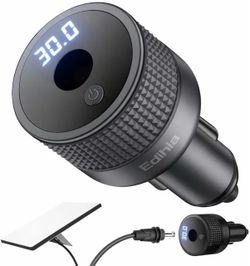 Starlink Mini Car Adapter 12V/24V to 30V, 60W Type-C Port (Dark Black) Digital voltage display, 16AWG 30M cable support, all-metal housing, RV, boat, 