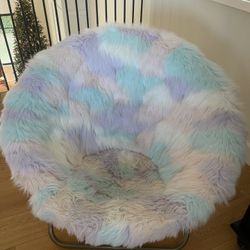 PBTEEN Unicorn Fur Round Chair 