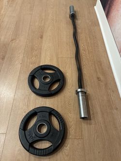 EZ Curl Bar with 2x 10lb rubber coated plates - XMark