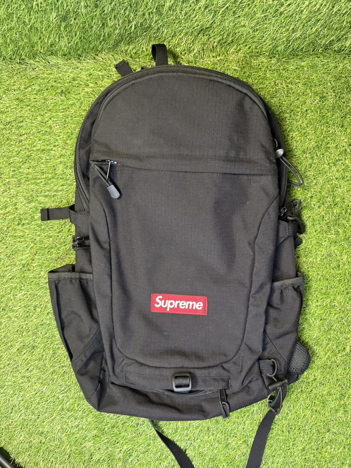 Supreme Red Box Logo Black Backpack 2007