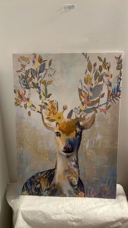 Abstract Deer canvas painting wall art hanging