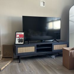 Entertainment Center with Storage, Media Console Table for Living Room, Bedroom (Black 59")