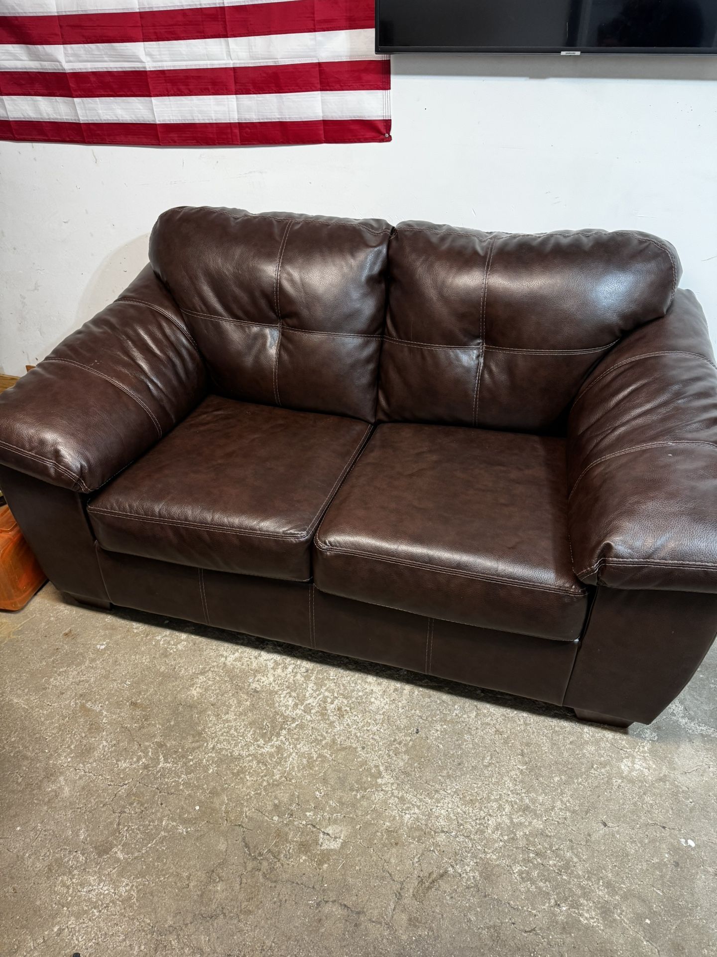 Brown Leather Couch