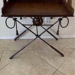 Antique Equestrian Iron and Base Tray Top Butlers Table!!