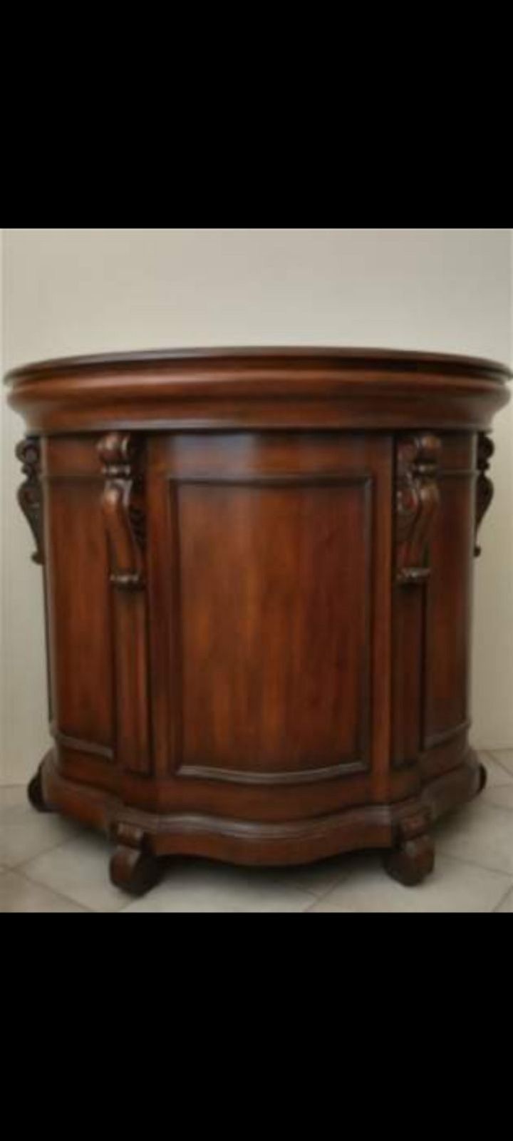 Unique Demilune Mahogany Bar
