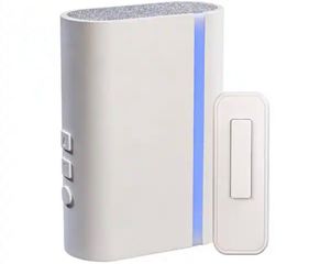 Wireless Wi-Fi Smart Plug-In White Doorbell Kit with Wireless Push Button Powered by Hubspace