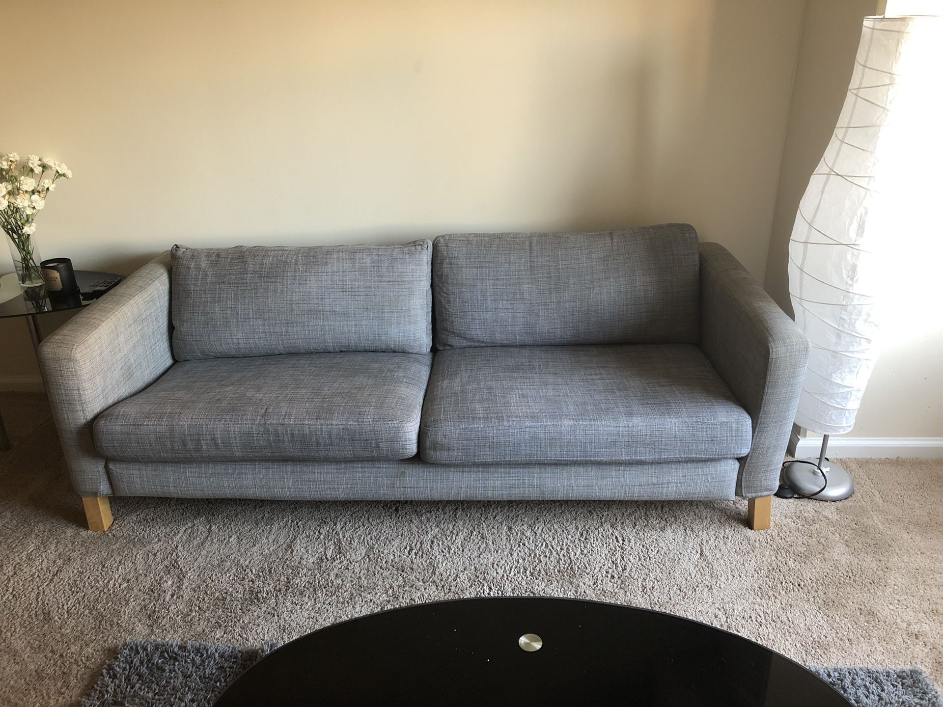 Gray fabric 2 seat sofa