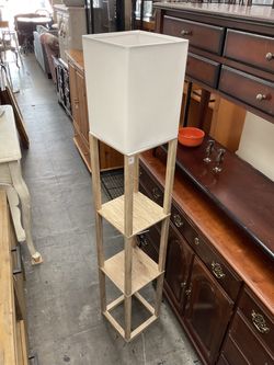 Floor Lamp with Built-In Shelves