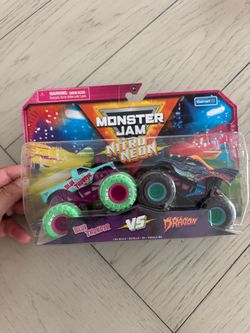 Monster Jam Nitro Neon Blue Thunder vs Dragon 2-Pack